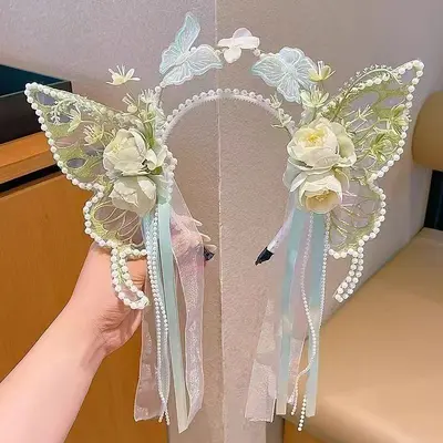 Princess Tassel Hair Hoop, Fairy Hanfu Accessory - 9