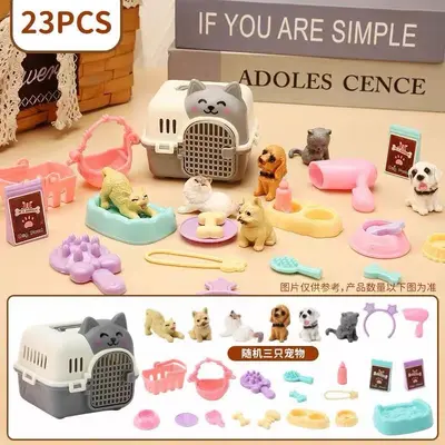 Children's Pretend Play Scene Set with Pet Cat Cage Mini Toy - 7