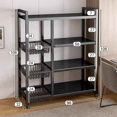 Kitchen storage shelf multi-layer mobile vegetable basket - 10