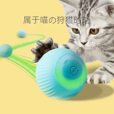 Automatic Cat Teaser Ball and Dog Teaser Stick, Self-Play Pet Toy - 3