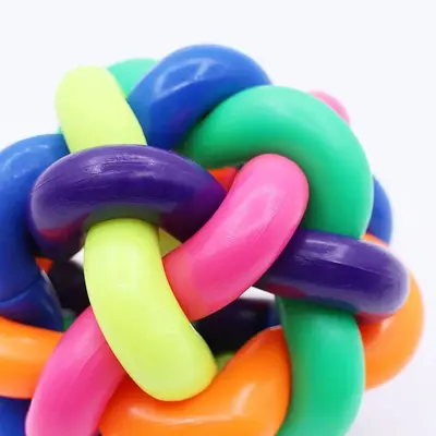 Dog Toy Ball with Bell and Squeaker, Durable, Teeth Cleaning - 4