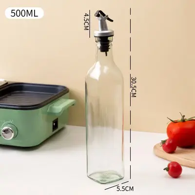 Yağ kabı ev mutfak soya sosu sirke baharat şişesi seti cam sızdırmaz yağ tankı susam yağı pişirme şarabı asılı olmayan yağ şişesi ev - 9