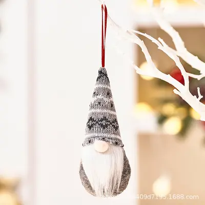 Noel Süsü Yüzsüz Bebek Asılı Süs Noel Baba Figürü - 8