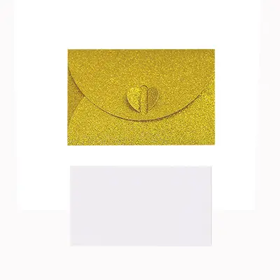 VIP Small Envelope Card Set 9.6 x 6.6 cm, Gold Glitter Invitation - 7