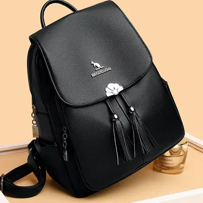 Soft Leather Women's Backpack, Large Capacity, for Daily Use and Travel - 5