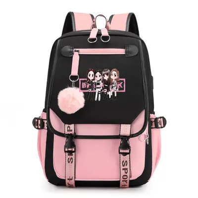 BLACKPINK Inspired Starry Sky Backpack with USB Port, Korean Version - 6