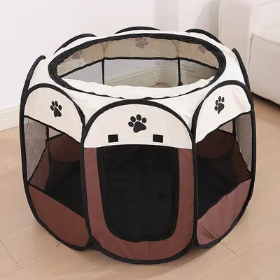 Sınır ötesi popüler köpek oyun parkı sekizgen kafes kedi doğum odası Oxford kumaş yıkanabilir katlanabilir çadır toptan köpek kulübesi kafesi