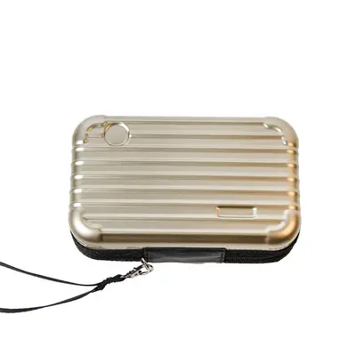 7 inch hard shell waterproof cosmetic bag, large capacity, crossbody strap - 6