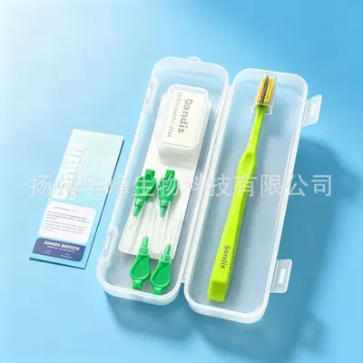 Orthodontic cleaning kit, protective wax, toothbrush, floss, 6-piece