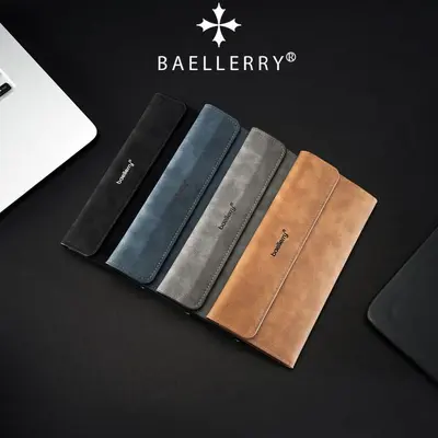 Men's Long Tri-Fold Leather Wallet with Multiple Card Slots - 4