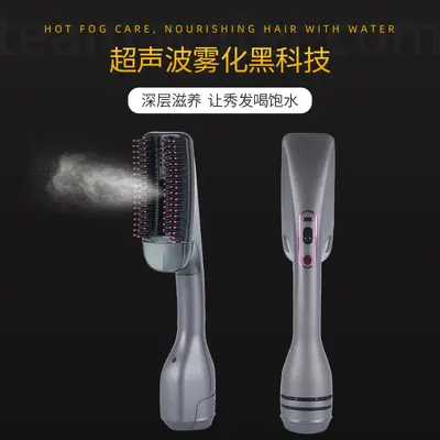 Steam Hot Air Styling Brush, 2-in-1 Straightening and Curling, Dry and Wet Use