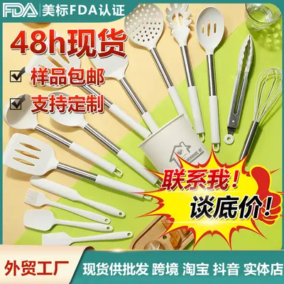 Sınır ötesi silikon spatula ve çorba kaşığı 15 parçalı set, yapışmaz silikon spatula, yüksek sıcaklığa dayanıklı ev tipi silikon mutfak gereçleri seti toptan satış