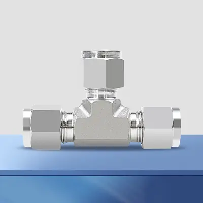 316L Stainless Steel Double Ferrule Tee Fitting, UNF φ1/468 - 4