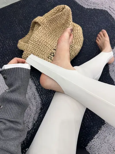 669秋冬薄款瑜伽打底裤加长踩脚裤子高级显瘦咖色美腿鲨鱼裤 - 12