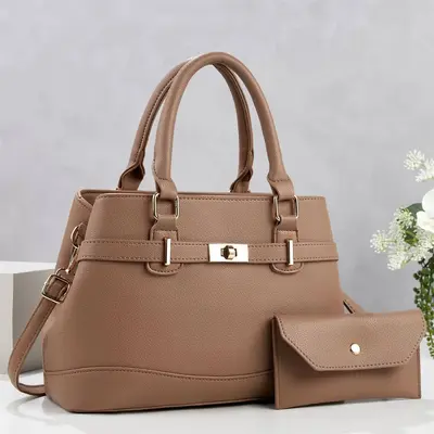 Damentaschen-Set mit Litschi-Muster, zweiteilig, Mutter-Kind-Tasche - 4