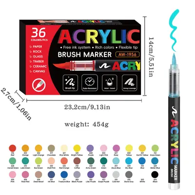 Acryl-Marker mit weicher Spitze farbig - 11