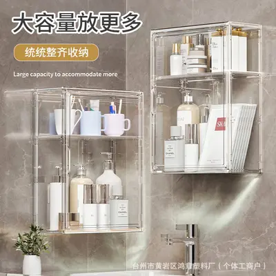 Акриловый organizer-бокс прозрачный настенный для фигурок Labubu blind box, витрина для фигурок, коробка для хранения косметики, полка-стеллаж