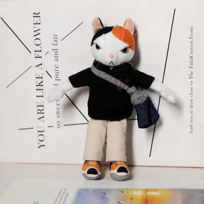 Japanischer Stil Katzenfigur Taschenanhänger, Mini-Katzenpuppe - 5