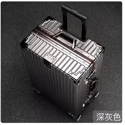 Robuster und langlebiger Koffer 24 Zoll Herren 360-Grad-Rollen Herren Aluminiumrahmen Trolley Zahlenkombination Reisekoffer 28 Zoll großes Fassungsvermögen Lederkoffer