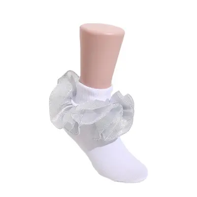 Children's Fluffy Lace Princess Dance Socks for Girls, Colorful