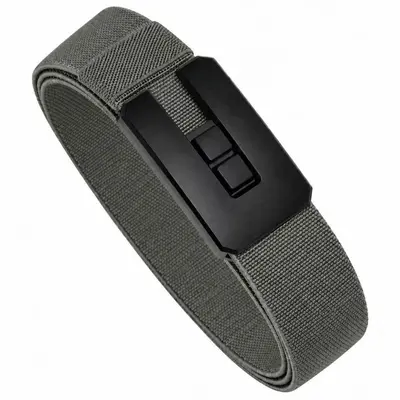 Elastic Waistband Nylon Tactical Belt Military Training Men's Alloy Push-Pull Buckle Stretchable Outdoor Sports Trendy Belt