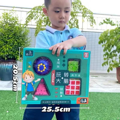 Children's Luban Lock Puzzle Set, Educational Brain Teaser Toy - 10