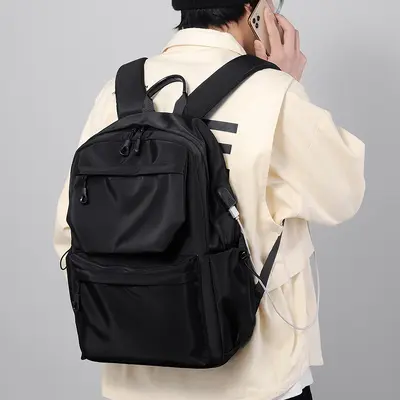 Men's Backpack, Large Capacity Schoolbag and Travel Bag with Laptop Compartment - 4