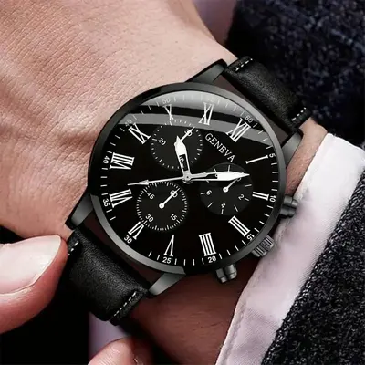 CENEVRE erkek ultradüşük deri kordonlu iş saati