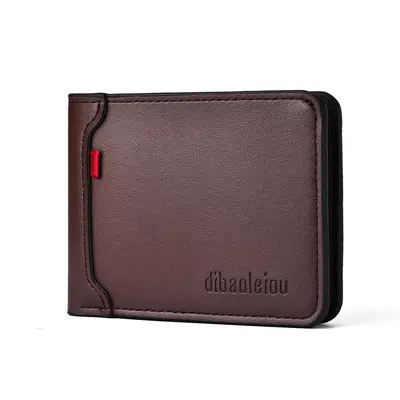 Men's Short Wallet, Large Capacity with Multiple Card Slots, PU Leather - 12