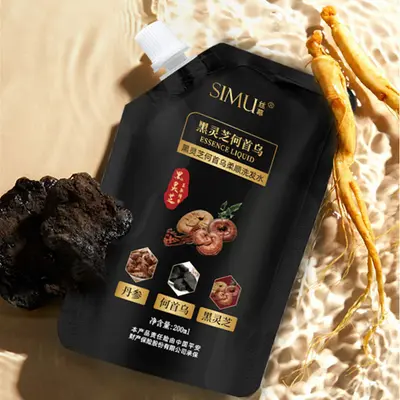 丝幕黑灵芝何首乌洗发水乌黑亮泽控油洁净柔顺清香洗发露批发