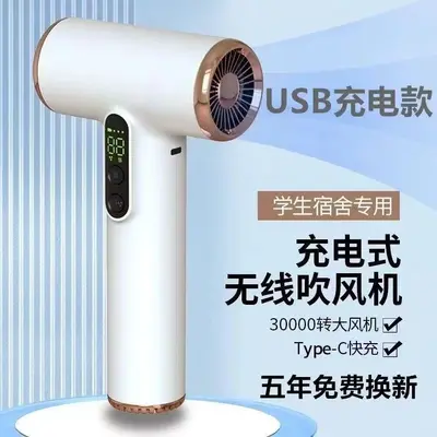 Cordless Rechargeable Hair Dryer with Hot and Cold Air