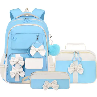 Primary School Backpack Set, Three-Piece, Bow Design, Girls, Large Capacity - 11
