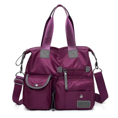 Large women's bag 2026 new model, high capacity, multi-pocket, handbag and shoulder bag, stylish and casual reinforced Oxford fabric travel bag. - 8