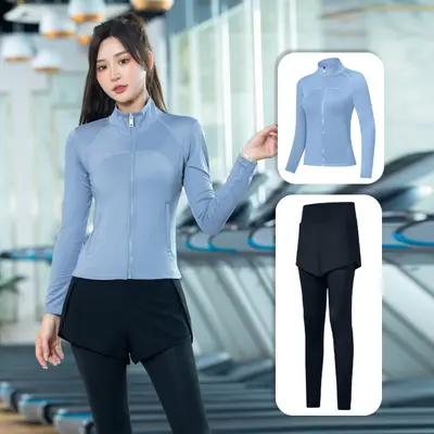 2024新款瑜伽服套装女跑步运动健身房晨跑春夏季专业速干衣健身服 - 10