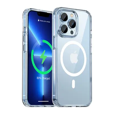 iPhone 15 transparente Magnetschutzhülle mit MagSafe, kabellose Ladung, iPhone 13 Pro, 12