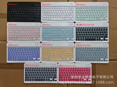 iPad, Huawei telefonları, tabletler, dizüstü bilgisayarlar için uygun Bluetooth klavye, ultra ince kablosuz sihirli klavye, sessiz, küçük dil özelleştirme. - 7