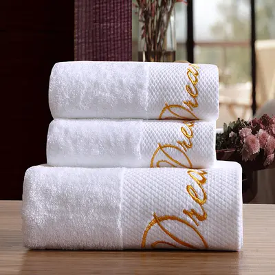 Hotel towel pure cotton extra absorbent white bath towel - 9
