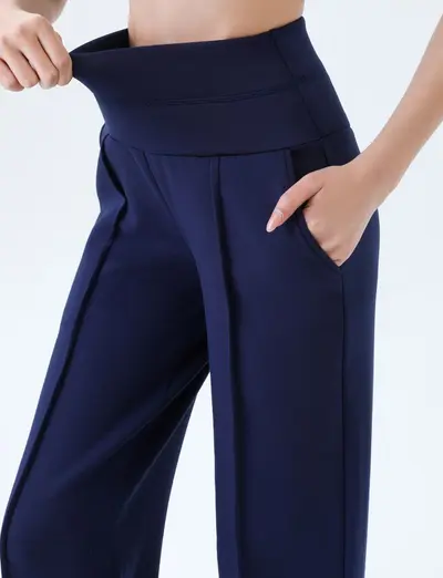 Erkek Kadın Bel Dikişli Cepli Slim Fit Uzun Düz Paça Outdoor Spor Pantolon - 13