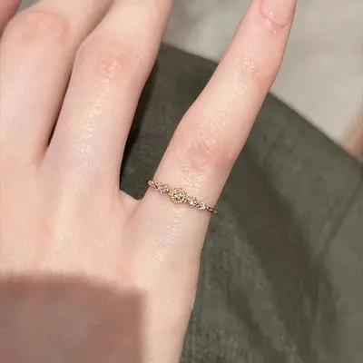 Diamant-Blumen-Ring, leichter Luxus, feiner Schnitt, Retro-Design - 4