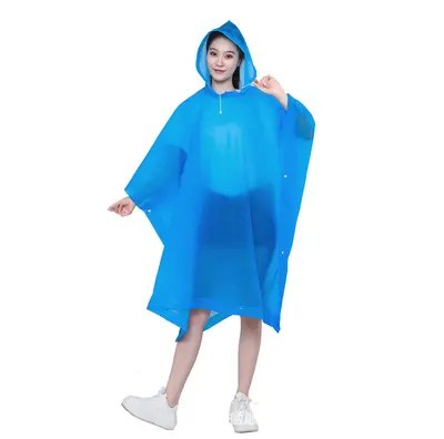 EVA Poncho Raincoat for Adults, Reusable, Thickened, Outdoor Hiking