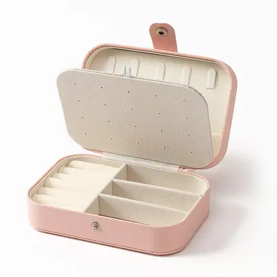Tägliche Luxus-Schmuckschatulle Ohrring-Halsketten-Ring-Aufbewahrungsbox Großhandel Doppelschicht tragbare Anti-Oxidations-Schmuckaufbewahrungsbox - 9
