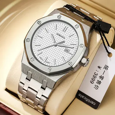 Schweizer Herrenarmbanduhr, wasserdicht, Quarz, leuchtend - 7