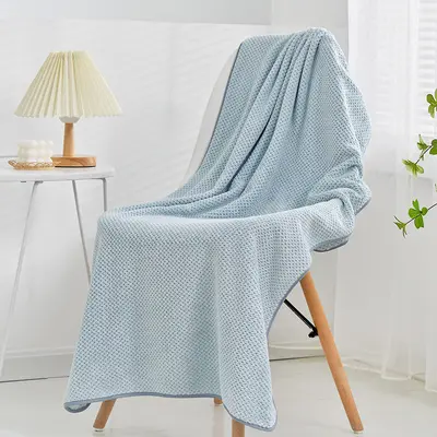 Polyester Coral Fleece Pineapple Pattern Bath Towel 3-Piece Set - 8