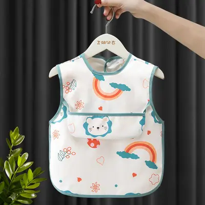 Waterproof Baby Feeding Bib Back-Opening Super Soft - 9
