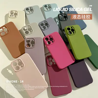iPhone 16 Liquid Silicone Phone Case, Pure Colour, Compatible with 14 Plus