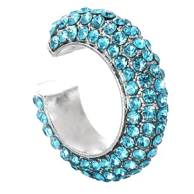 Full-rhinestone cartilage clip earrings, no piercing, colorful - 12