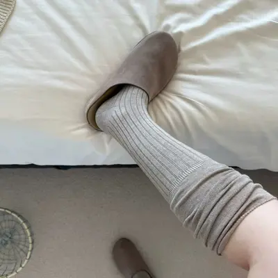 Damen-Overknee-Socken aus nahtloser Baumwolle - 4
