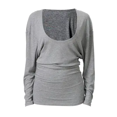 Loose Batwing Sleeve Sports Top with Large U-Neck, for Running and Yoga - 6