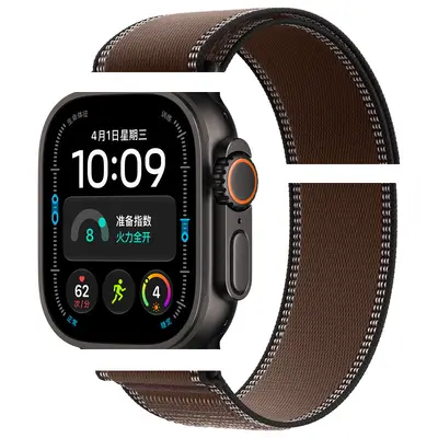 Velcro Strap Compatible with Apple Watch S10/Ultra2, Black Buckle - 11