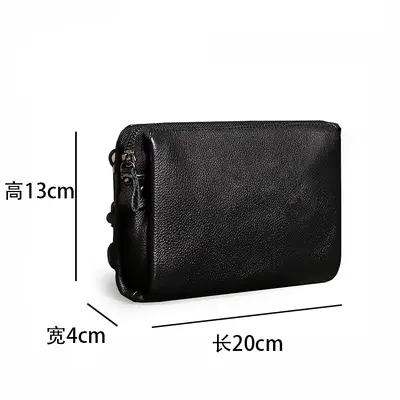 Men's Top-Grain Leather Clutch with Large Capacity Long Wallet Design - 4